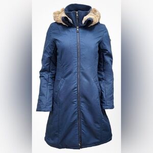 Hoodlamb Women's Blue Hooded Long Puffer Jacket - NWT - Size XL